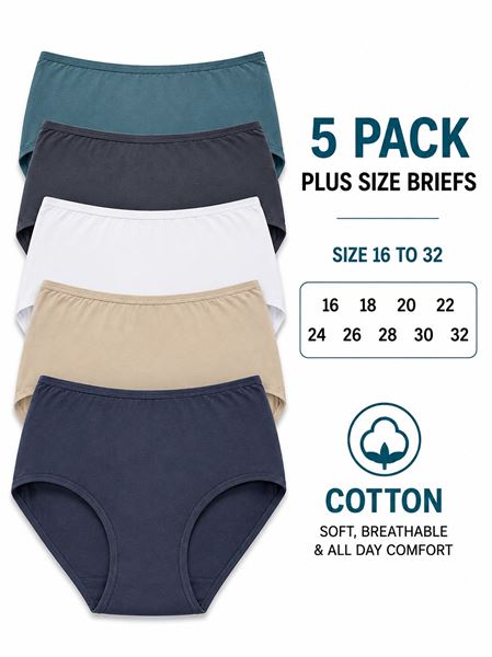Immagine di 5 PACK COTTON BRIEFS ALL DAY COMFORT MUTLI COLOURS